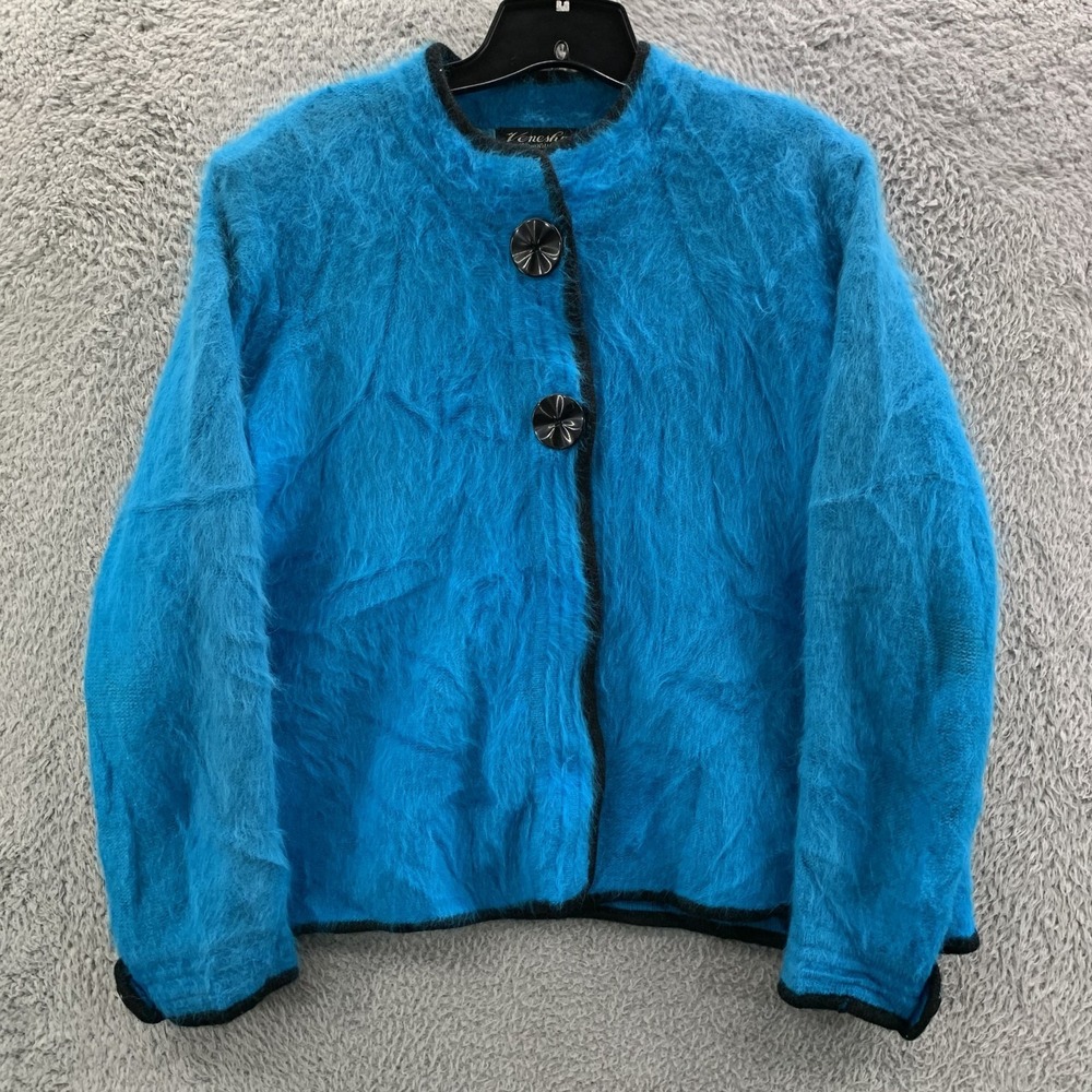 Venesha Sweater Womens Large Top Angora Blue